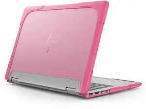 YZBYFON Heavy Duty Case for 14" HP Envy X360 2-in-1 2K Touch-Screen Laptop 2024 Release Shockproof Hard Shell Matte Translucent Anti-Fingerprint Protective Cover with TPU-Covered Edge (Pink)