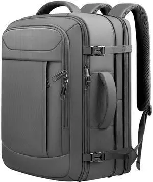 JARWAM Carry On Backpack, Travel Laptop Backpack, Expandable 40-50L Large Luggage TSA Flight Approved Anti-Theft Laptop Bag, Sturdy 17 Inch TSA Friendly Water Resistant Business Bag for Men, Grey