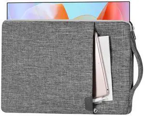 17.3-inch Portable Monitor Case with Acessories Storage, Sleeve for Most 17.3" Portable Monitors, Water-Resistant Monitor Cover with Pocket, (Gray)