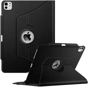 Fintie Rotating Case for iPad Pro 13-inch (M5) 2025 / (M4) 2024 with Pencil Holder - 360 Degree Swiveling Protective Stand Cover with Auto Wake/Sleep, Black