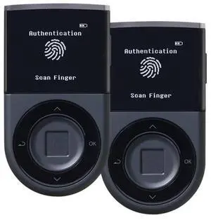 D'CENT Hardware Wallet  Biometric Cold Wallet for Crypto with Fingerprint Authentication | Secure Bluetooth Storage for Bitcoin, Ethereum, XRP, XDC, Solana, Stablecoins & More. (Double unit)