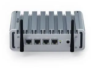 Firewall Micro Appliance Celeron J4125, Fanless Firewall Mini PC 2.5gbe, i225 NICs 4 LAN Port, HD, VGA, WiFi, SIM-Slot, 8GB DDR4 RAM 128GB SSD, Small Server PC Router PC, AES NI, WatchDog