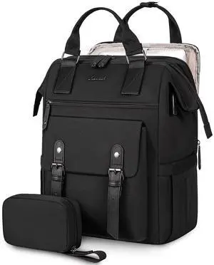 LOVEVOOK Laptop Backpack for Women, Work Backpack with 17 Inch Separate Laptop Compartment, Teacher Nurse Bags College Computer Backpack Purse, Business Travel Bag, Upgraded