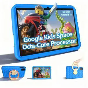 Iconiotk Android 15 Tablet, 10.1 inch Kids Tablet, Octa-core CPU, 20GB+128GB+1TB Expand Tablets for Kids with Kids Space, Parental Control, 6000mAh Big Battery, HD Touchscreen Display Tableta (Blue)