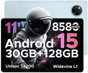 DOOGEE Tab A9 Pro+ Android 15 Tablet,11 inch Tablet with 90Hz Display,30GB+128GB/2TB TF Octa-Core Gaming Tablets,8580mAh,1080P,Bluetooth 5.0+5G WiFi Tablets,13MP+5MP,Face ID/OTG Blue