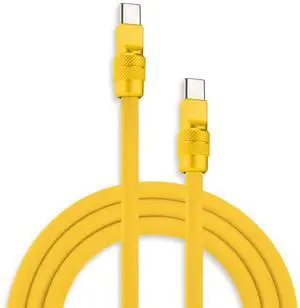 chubbycable Chubby 2.0 Fast Charging Cable Durable Soft Silicone USB C Cable 240W Extra Thick Charger Cord Compatible with iPhone 17-15 Series iPad, Yellow+Yellow, Type-C to Type-C, 9.8 FT