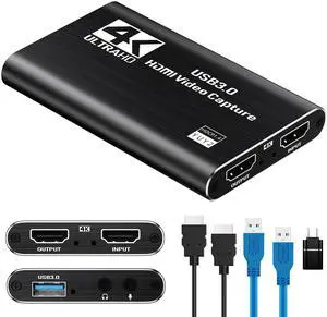 Papeaso HDMI Capture Card, 1080P 60FPS USB 3.0 Video Capture Device for Streaming, Compatible with Switch, PS5, PS4, Xbox, Camera, PC