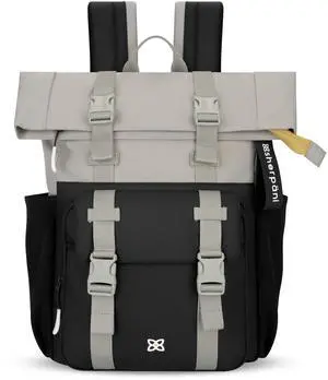 Sherpani Sedona, Foldover Backpack Purse, Laptop Backpack, 16L Recycled Nylon Backpack, Fits 15'' Laptop, RFID Protection, Travel Gift for Women (Wasabi Stone)