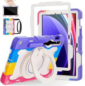 ROISKIN Case for Samsung Galaxy Tab S10 Lite &S10 FE S9 FE 10.9"/S9 11 Inch for Kids -with HD Screen Protector, 360 Rotating Kickstand/Handle, Shoulder Strap, Pen Holder, Heavy Duty Military Grade