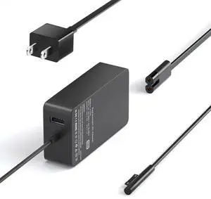 65W Surface Pro Laptop Charger Replacement for Microsoft Surface Pro 9 8 7 6 5 4 3 X Surface Book 1 2 3, Windows Surface 6,5,4,3,2,1, Support 44W 36W Laptop 10FT Power Cord