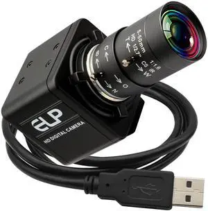 1080P USB Camera with Microphone Manual Zoom 5-50mm Webcam Variable Focus PC Camera H.264 Mini UVC USB2.0 USB with Camera for Computer Audio Video Close-up Camera Zoomable Web Camera