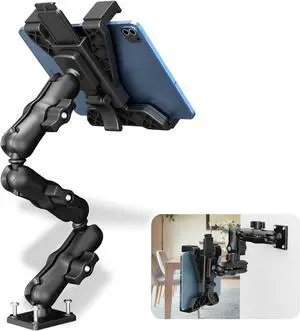 OHLPRO Heavy Duty Tablet Holder for Truck, iPad Holder for Car Drill Base, 360°Adjustable 3-Stage Arm Car Mount for All 7" - 11.5" iPad Pro,Mini,Samsung Tab, Nexus, Great for Desks, Wall, Businesses