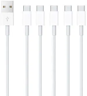 5 Pack 6FT Car Carplay Cable for iPhone 17 Air/ 16E 16 Plus 15 Pro MaxiPad a16 2025 Pro 12.9, Air 5 4, Mini 6 USB A to USB Type C Charger,Samsung Galaxy Tab A7 A8 A9 S9 S8,LG,Moto Charging Data Cord