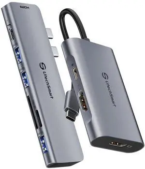 UtechSmart USB C Hub, Multiport Adapter USB C to HDMI Dock Compatible for MacBook Pro/Air, Chromebook, Dell XPS, HP and Type C Devices