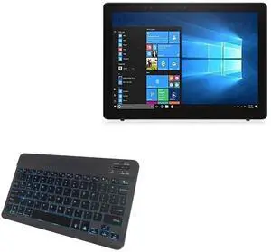BoxWave Keyboard Compatible with Dell Latitude Tablet PC 5285 (12.3 in) - SlimKeys Bluetooth Keyboard - with Backlight, Portable Slim LED 7 Colors - Jet Black