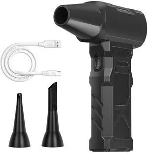 PinaiIon Electric Compressed Air Duster, Rechargeable Portable Air Duster for PC Computer, Cordless Handheld Air Blower with Speed Adjustable Knob, Mini Air Duster for Keyboard, Car Cleaning