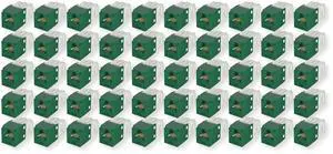 CJ688TGGR Pack of 50 Category 6 TX6 Plus Mini-Com UTP Jack Modules, Green, TG Style, Toolless, RJ45 Ethernet High Performance Network Module, T568A/T568B Wiring
