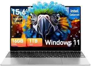 2025 Latest 15.6'' Windows 11 Laptop Computer16GB DDR4 1TB SSD, Intel Quad-Core Processor(up to 2.9GHz), 1080p IPS Display, Backlit Keyboard, Fingerprint Unlock, Webcam, Bluetooth, WiFi 6, BT5.2