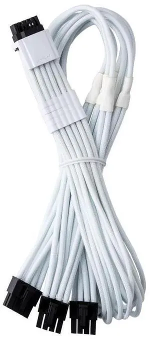 CableMod RT-Series Pro ModFlex Sleeved 12V-2x6 12VHPWR StealthSense PCIe Cable for ASUS/Seasonic/Phanteks (White, 16-pin to Triple 8-pin, 60cm)