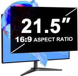 LUSA DESIGN 21.5 Inch Privacy Screen for Computer Monitor 16:9 Aspect Ratio, Eye Protection Anti Blue Light Glare Shield, 21.5 Inch Removable Black Blackout Anti Spy Desktop Security Private Filter