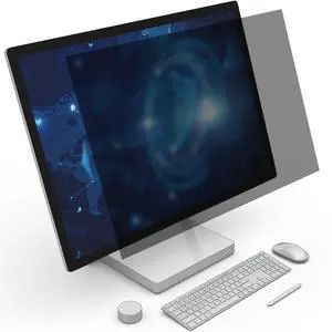 THE OX COLLECTIVE Privacy Screen Filter - 24 Inch Computer Monitor Privacy Shield Film for 23.6" 23.8" Monitor - Anti Glare Screen Cover, Blue Screen Protector for Eyes - 16:9 Hanging Film Shield