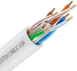 Syston Cable Technology Cat 6A+ Ethernet Network Cable700MHz 23AWG Solid Bare Copper Wire Outdoor/Indoor, No Ends 100/250/500/1000 Ft Available, Heat Resistant Riser Rated (250 FT, CMR, White-CMR)