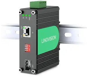 LINOVISION Industrial 10 Gigabit Ethernet Fiber POE+ Switch, 10GBASE-X SFP+ to 10G/5G/2.5G/1G/100M 802.3af/at PoE Media Converter for High Speed PoE Devices