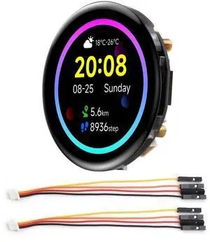 Waveshare RP2350 1.43inch AMOLED Display Development Board, 466×466, SPI Interface Round Display, Onboard Accelerometer and Gyroscope Sensor, RTC Chip