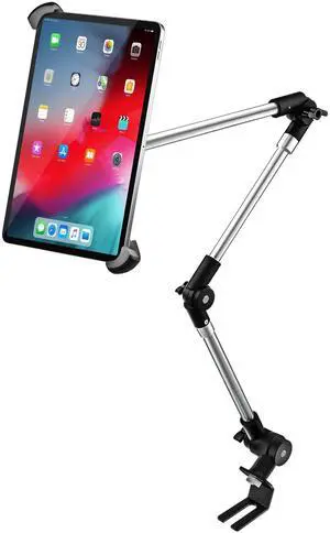 woleyi Car Truck Seat Rail Large Tablet Mount, Car Floor Bolt Tablet Holder Stand with 360° Rotation Foldable Arm for iPad Pro 12.9/Air, Galaxy Tabs, Surface Pro/Go, Kindle Fire and 9.5-14.5" Tablets