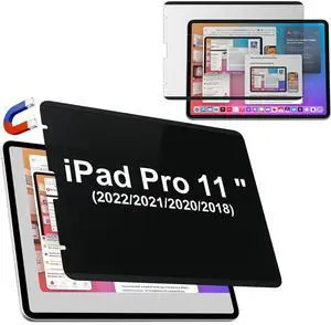 Magnetic Privacy Screen Protector Compatible With iPad Air 5th 4th Generation 10.9 Inch & iPad Pro 11(2018/2020/2021/2022), Removable Anti Blue Light Glare Spy Private Filter Black Security Screen Cov