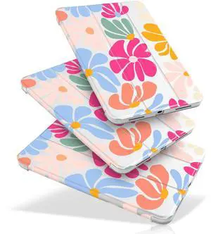 MecBevia Case for iPad (A16) 11th Generation 11 Inch (2025), iPad 10th Generation 10.9 Inch (2022), Hard PC Back Cover, Auto Wake/Sleep, ColorfulFlowers