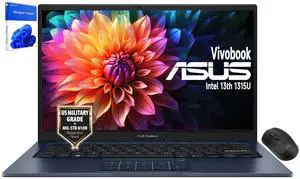 ASUS Vivobook 14" Laptop - FHD (1920 * 1080) - Intel Core i3-1315U - 6 Cores - Intel UHD Graphics - Privacy Camera - 180° Lay-Flat Hinge - Windows 11 Home - w/Wireless Mouse (8GB RAM | 128GB SSD)