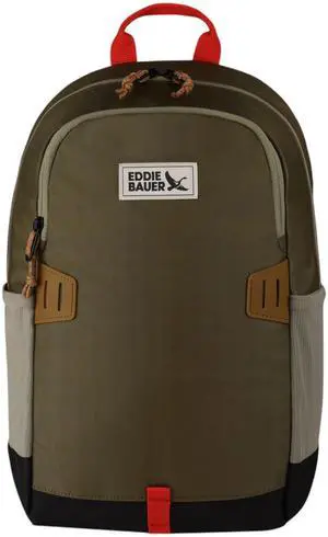 Eddie Bauer University Backpack 22L | Everyday Carry | Work | Travel | Commuter | Padded Laptop Sleeve | Stretch Bottle Pockets | Lightweight | Durable - Adler Green
