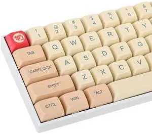 Guffercty kred 139 Keys XDA Profile Keycaps, Dye-sub Custom PBT Keyboard Keycaps 60 Percent with ISO Keys for 60% 65% 75% 96% TKL Mechanical Keyboard (Soy Milk)