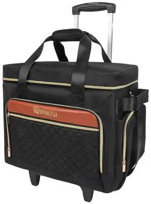 YIEMICPRO Rolling Teacher Bag with Detachable Cart - 1680D Waterproof Oxford Rolling Cart for Teachers, Large Capacity Tote with Wheels Fits 15.6" Laptop & Tablet(BLACK)