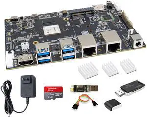 Banana Pi BPI-F3 8-Core RISC-V K1 Chip SBC, 2.0TOPS AI Performance CPU Single Board Computer, with 2X GbE Ethernet for AI Edge Computing, NAS Network Storage and Laptop Alternatives (16+128GB Bundle2)