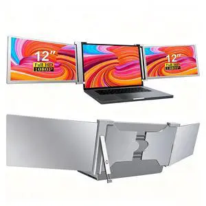 Lalovin 12" Laptop Screen Extended, 1080P IPS FHD Plug & Play Triple Monitor Extender for 13.3"-16.1" Laptop, Portable Screen Extender with USB-C/HDMI for Windows/Mac/Chrome/Android, Grey