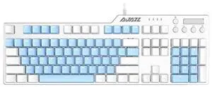 FIRSTBLOOD ONLY GAME. AK35I Wired Mechanical Gaming Keyboard  PBT Keycaps - Brown Switches - White-Blue Matching  White Backlit - Multimedia Keys Roller  White