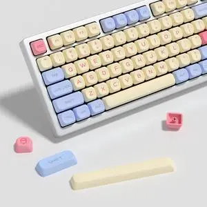 YMKPVR KBDiy Marshmallow KOA Profile Keycaps 60 Percent,Dye-Sublimation PBT Pink Cute Custom Keyboard Keycap,141 Key Cap Set for Cherry Gateron MX Switches Mechanical Keyboards