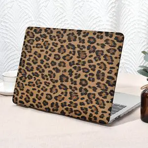 Seorsok Compatible with MacBook Pro 13 inch Case M2 2023,2022,2021-2016 A2338 M1 A2251 A2289 A2159 A1989 A1708 A1706,Elegant Leopard Grain Leather Plastic Hard Shell Case&Keyboard Cover,Brown