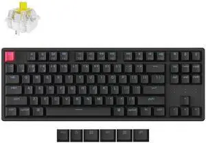 Keychron K8 Version 2 TKL Wireless Mechanical Keyboard, QMK/Launcher Bluetooth 5.2/Wired, RGB Backlit Shine-Through PBT Keycaps, Super Banana Switch, Aluminum Frame for Mac Windows Linux