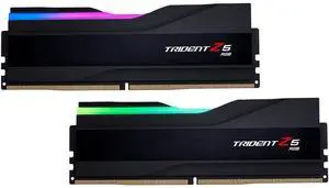 G.SKILL Trident Z5 RGB Series DDR5 RAM (Intel XMP 3.0 & AMD Expo) 64GB (2x32GB) 6000MT/s CL36-36-36-96 1.35V Desktop Computer Memory U-DIMM - Matte Black (F5-6000J3636F32GX2-TZ5RK)