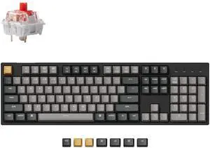 Keychron C2 Pro Wired Custom Mechanical Keyboard Full Size Layout QMK/VIA Programmable Macro White Backlit with Linear Red Switch OEM Profile Double-Shot PBT Keycaps for Mac Windows Linux