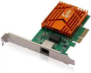 PCIex4 10G RJ45 Ethernet Network Adapter, Single-Port RJ45 NIC Network Card, 10/100/1000M/2.5G/5G/10Gbps Data Rate, Support Windows Server/Windows/Linux/Ubuntu, Brown