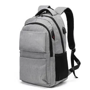 Botimmy Laptop Backpack 17 inch Water Resistant College Daypack Travel Business Computer Bag with USB Charging Port Light Grey