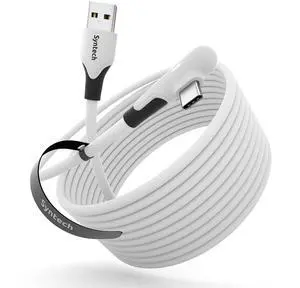 Syntech Link Cable 20FT Compatible with Meta/Oculus Quest 3/Quest 3S, Pico 4/Ultra Accessories VR Headset, High Speed Data Transfer Cord USB 3.0 Cable Type C LED Light for Gaming PC/Steam VR