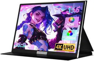 gogtesi 15.6 Inch 4K UHD Portable Gaming Monitor 130% sRGB Lightweight Metal Touchscreen with Type-C Mini HDMI Travel Monitor for Laptop, PC, Mac, PS4/5, Switch