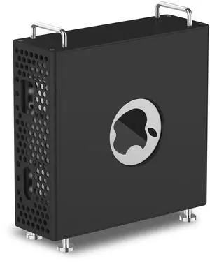 HOOSEEYRD Mac mini M4 Case, Accessories for Mac mini M4 Pro -Stand Enclosure, Aluminum Alloy Material, Improved Heat Dissipation, Easy Access to All Ports(Black)