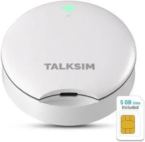 TALKSIM UFO Mobile Hotspot with 5GB Data, Portable Pocket WiFi 6 & 4G LTE Hotspot MiFi Device, Support AT&T, T-Mobile, Verizon |10 Connected Devices, USA Coverage, No Contract (White, 5GB)