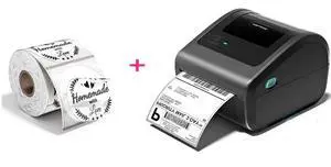 D450BT Bluetooth Shipping Label Printer and 500Pcs 2x2 Roll TransparentThermal Labels